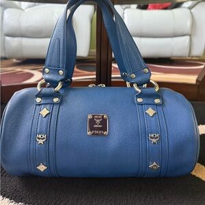 MCM Blue Satchel